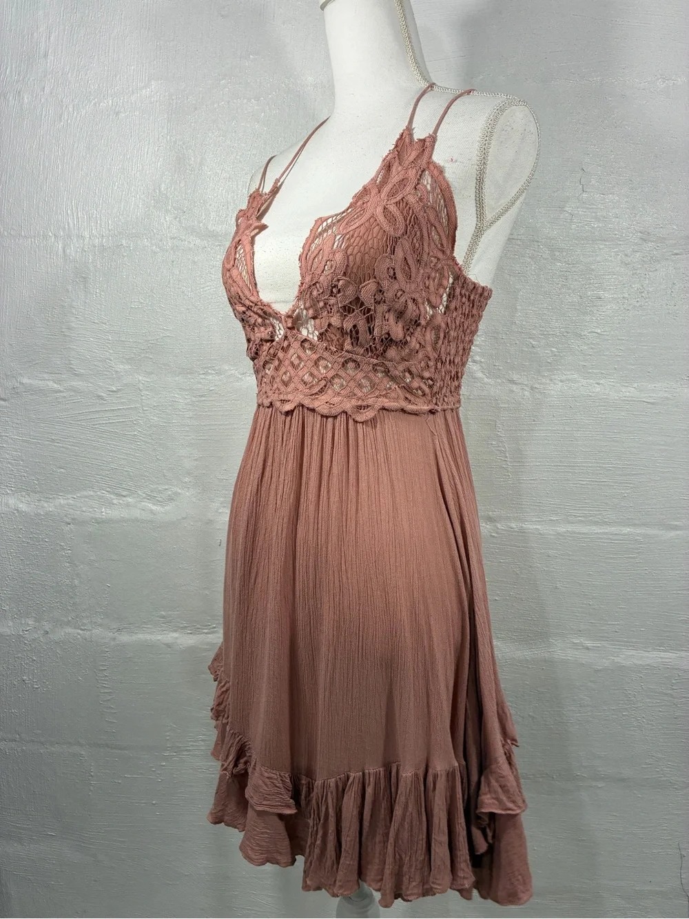 FREE PEOPLE RUFFLED ADELLA SLIP DRESS